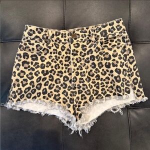 Amuse Society High Waist Leopard Print Shorts